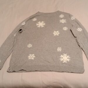 Talbots Large Grey/White Novelty Sweater
